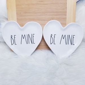 NWT Rae Dunn BE MINE Heart Plate 2pc Set
